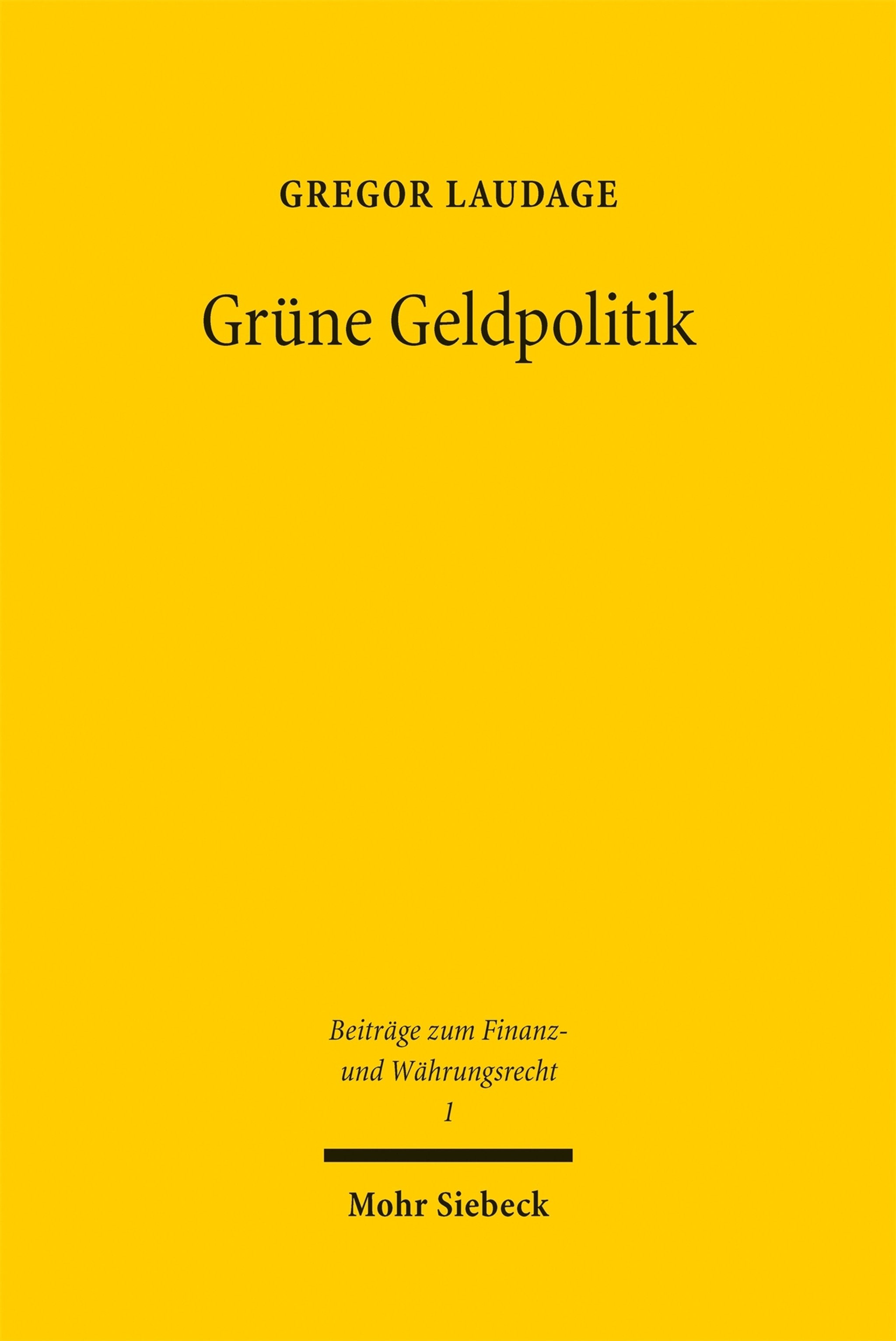 Cover image for Grüne Geldpolitik ISBN 9783162002280